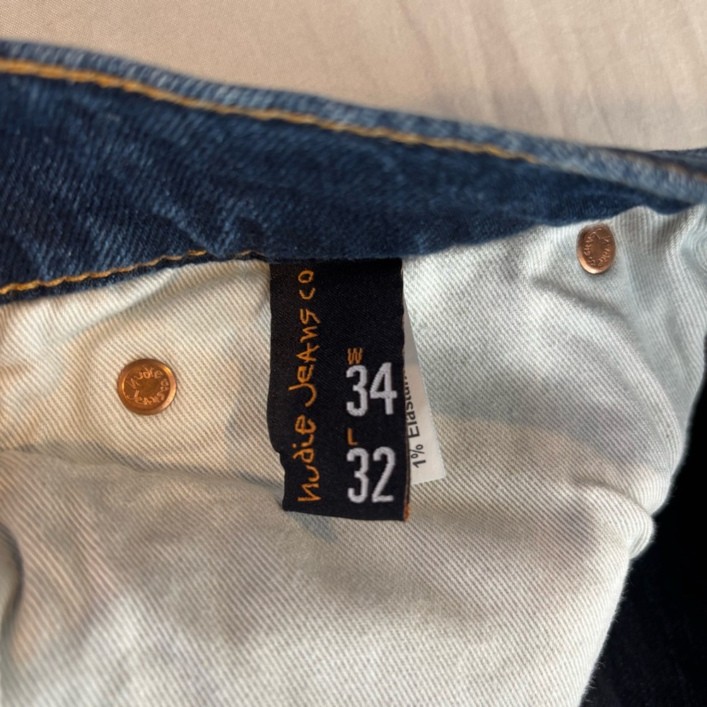 Nudie Jeans Grim Tim New Ink Men’s 32x31 Blue Button Fly - Picture 11 of 13